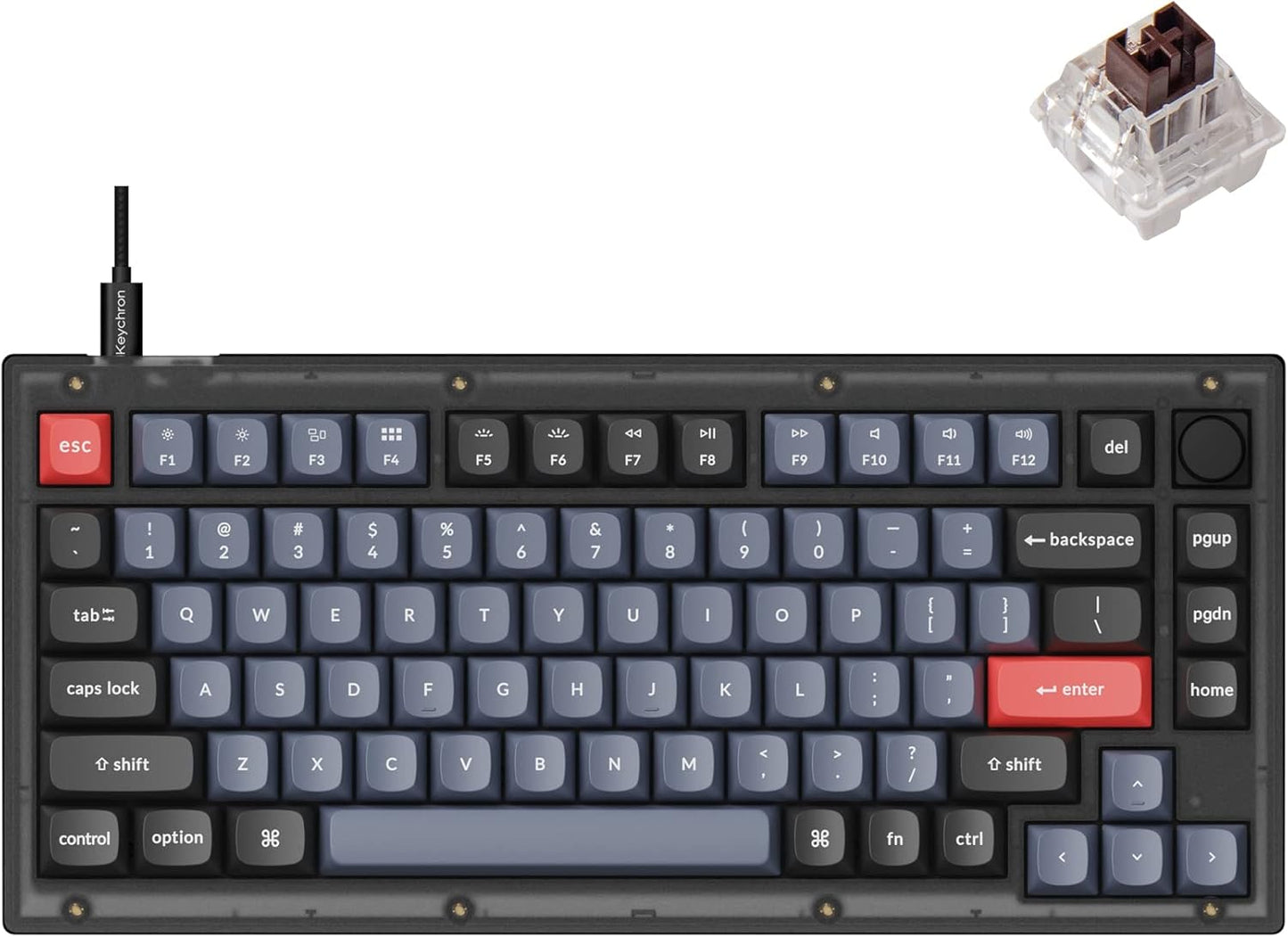 Keychron V1 Wired Custom Keyboard Knob 75%