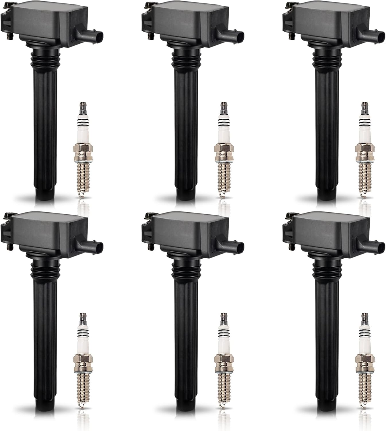 ENA Set of 6 Ignition Coils & Iridium Spark Plugs for V6 Engines
