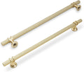 12-5/8 in Brushed Gold Cabinet Pulls 6 Pack - Knurled Solid Handles