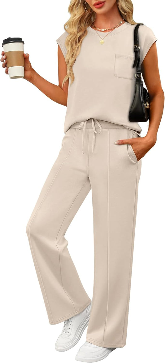 ANRABESS Two Piece Sets for Women Summer Casual Lounge Outfits