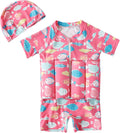 Kids Floatation Swimsuit One Piece Short Sleeve Zip Up - Safe Starter