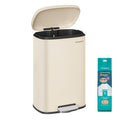 13 Gallon Sand Beige Stainless Steel Trash Can - Soft Close