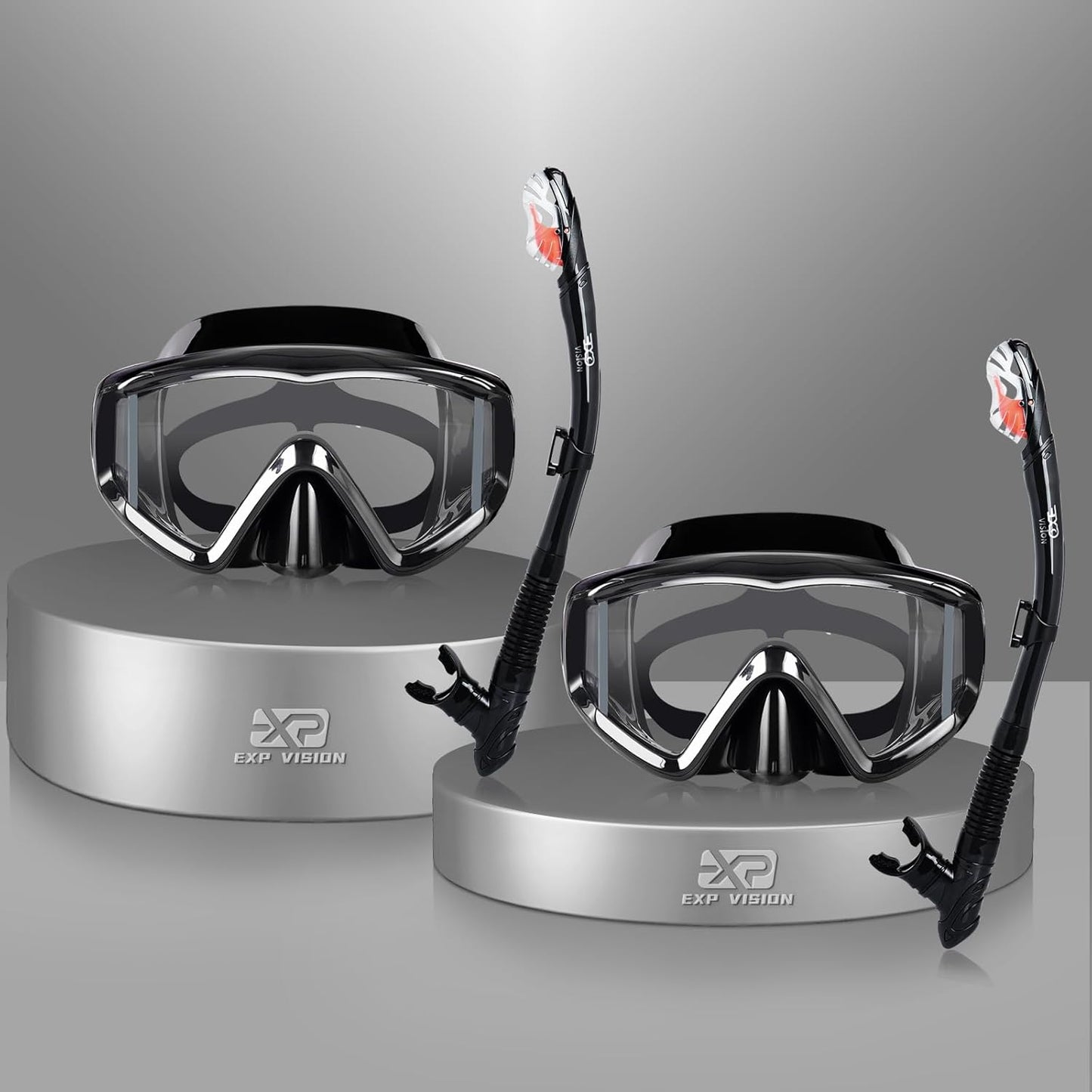 Snorkel Set Pano 3 Window Adult Snorkeling Gear for Diving
