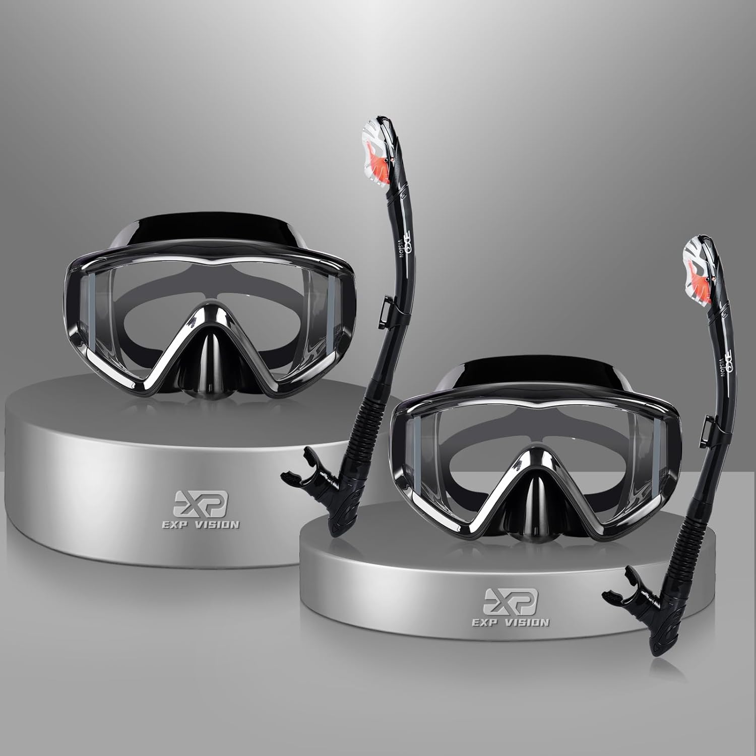 Snorkel Set Pano 3 Window Adult Snorkeling Gear for Diving