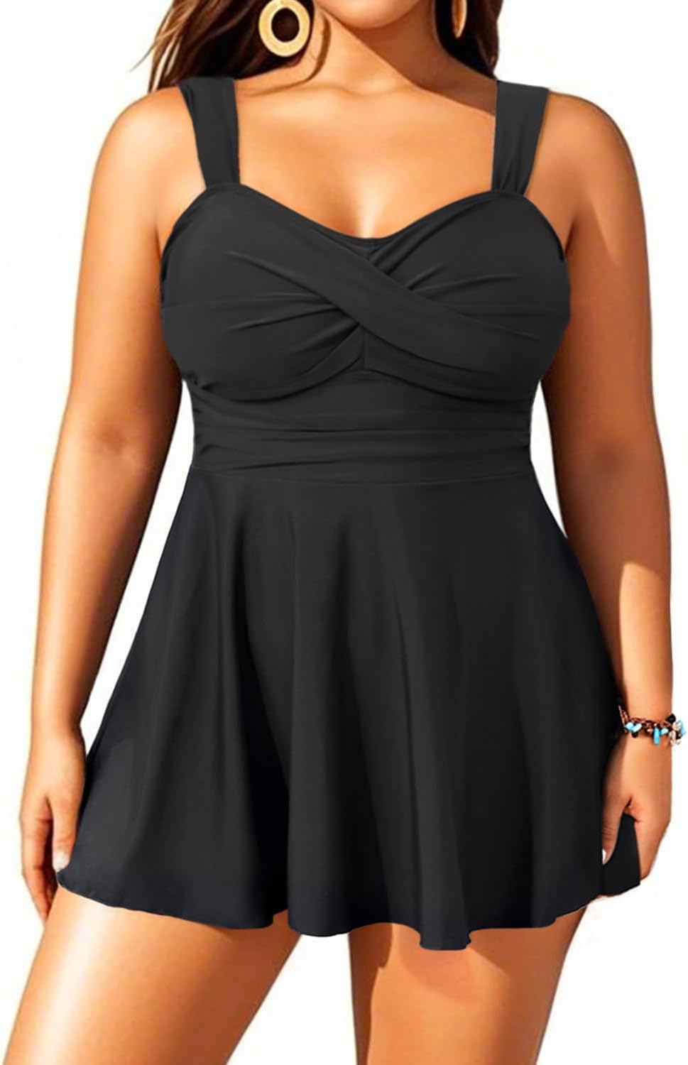 Aqua Eve Plus Size Two Piece Swimsuits for Women Tankini