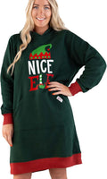 Lazy One Oversized Hoodie Sweatshirt Dress - Cozy Winter Nightgown