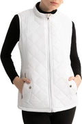 Women's Quilted Puffer Vest Water-Resistant Zip With Pockets cleanup