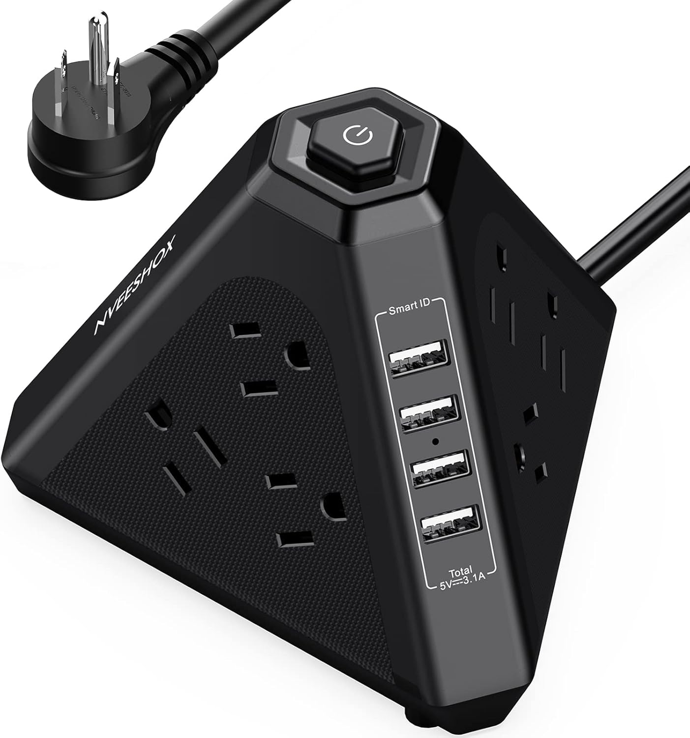 Power Strip Surge Protector Tower with 9 AC Outlets and USB Ports