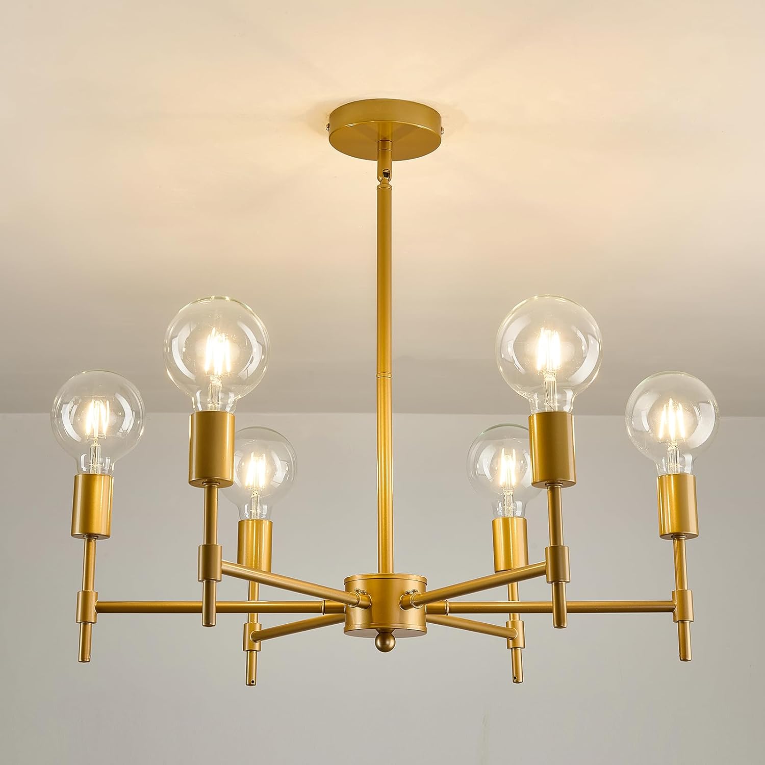 ASGYISA 6-Light Sputnik Chandelier for Modern Home Decor