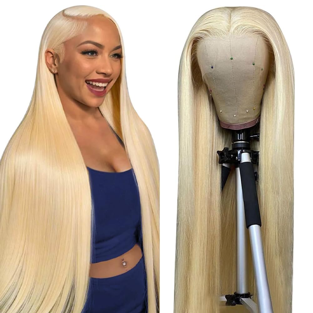 613 13x6 Lace Front Wig Human Hair - 26 Inch Blonde Wig