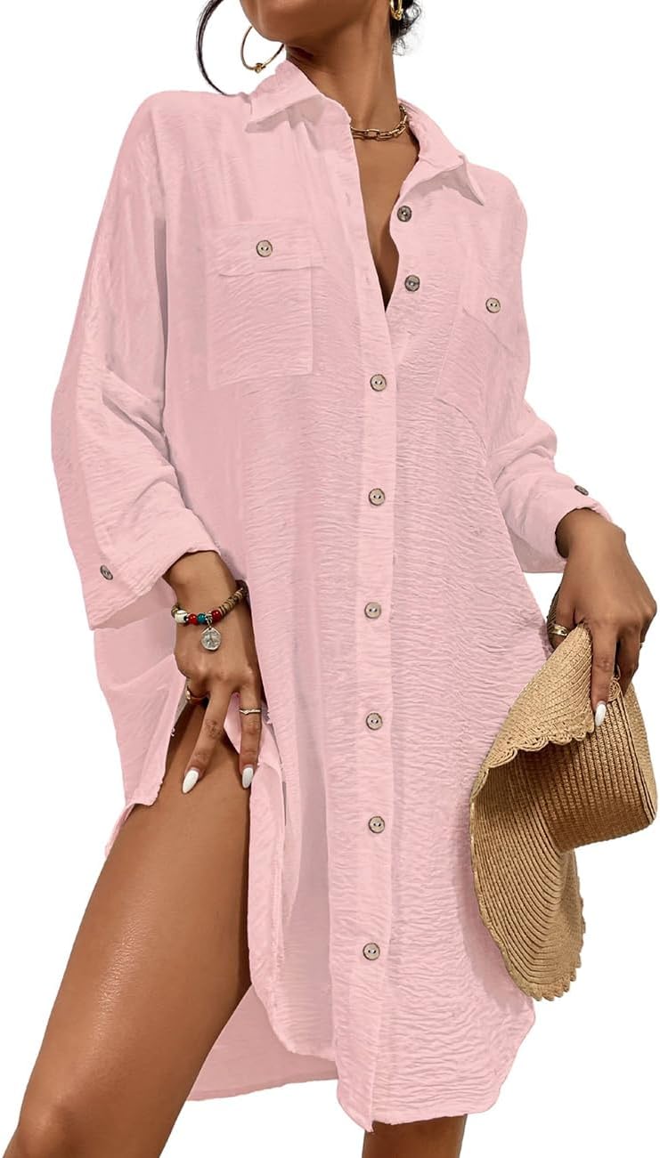 Bsubseach Womens Modern Swimsuit Cover Up Blouse for Beach