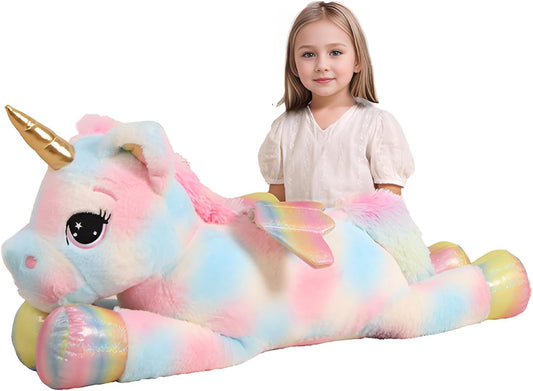 44 Inch Giant Color Unicorn Stuffed Animal Pillow for Kids