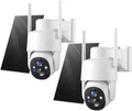 Solar Security Cameras Wireless Outdoor 2K PTZ - Color Night Vision