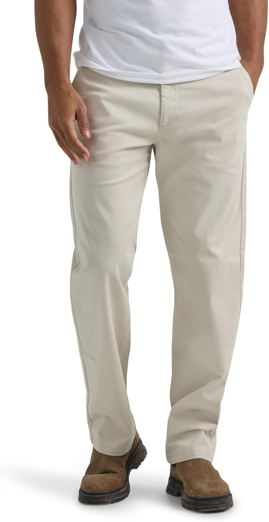 Lee Mens Flat Front Relaxed Straight Pant for Everyday Comfort