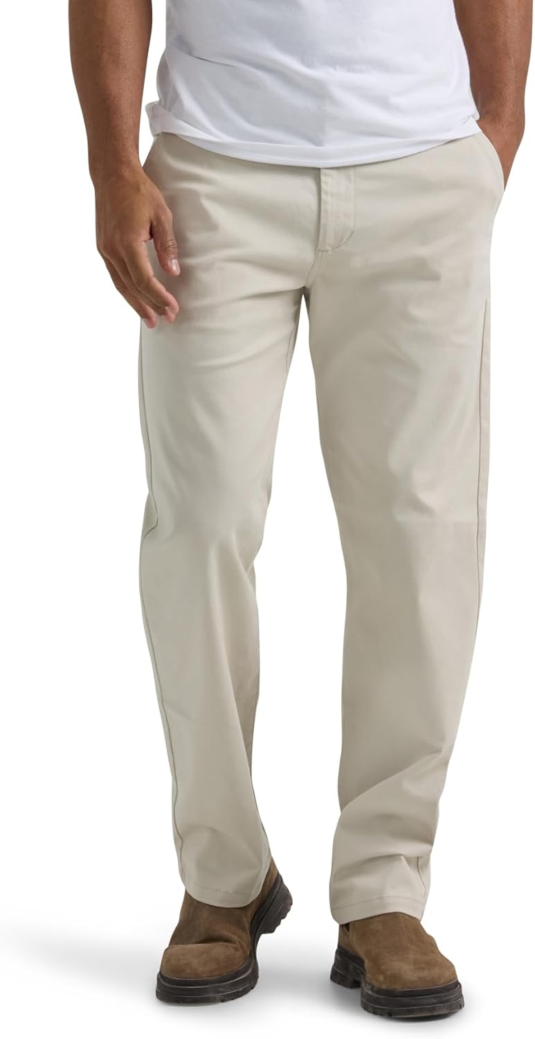 Lee Mens Flat Front Relaxed Straight Pant for Everyday Comfort