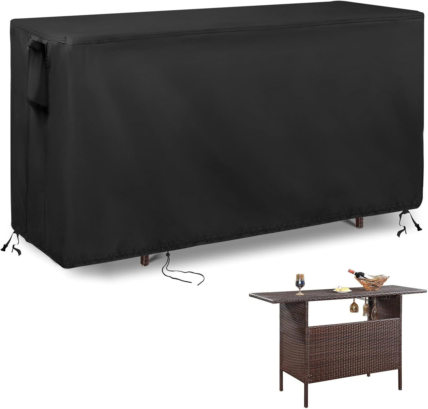 Outdoor Bar Cover for Patio Wicker Table - Heavy Duty Protection