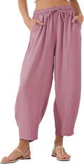 EVALESS Women's High Waisted Baggy Pants - Lightweight Comfort