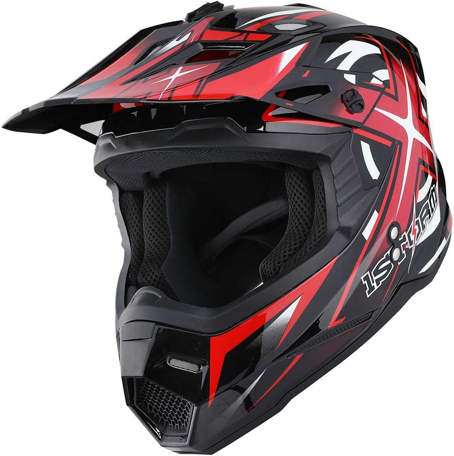 1Storm Adult Motocross Helmet HF801 Sonic Red for Racing