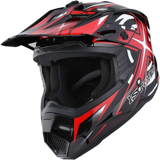 1Storm Adult Motocross Helmet HF801 Sonic Red for Safety and Style