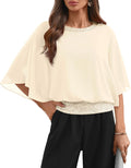 Sequin Dressy Top Tunic with 3/4 Dolman Sleeve - Elegant Sparkle