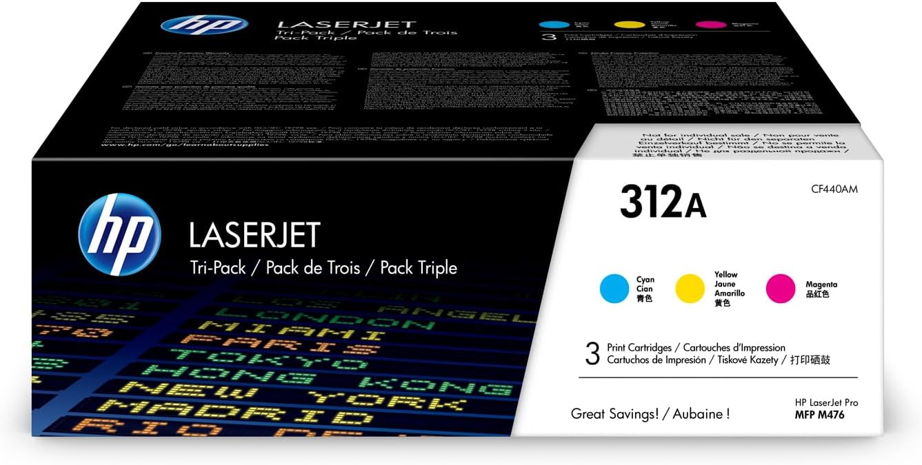 HP 312A Toner 3-Pack | Vibrant Colors for LaserJet M476