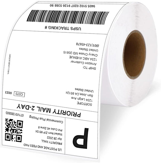 500 Thermal Shipping Labels/Roll: Postage & Mailing Ease