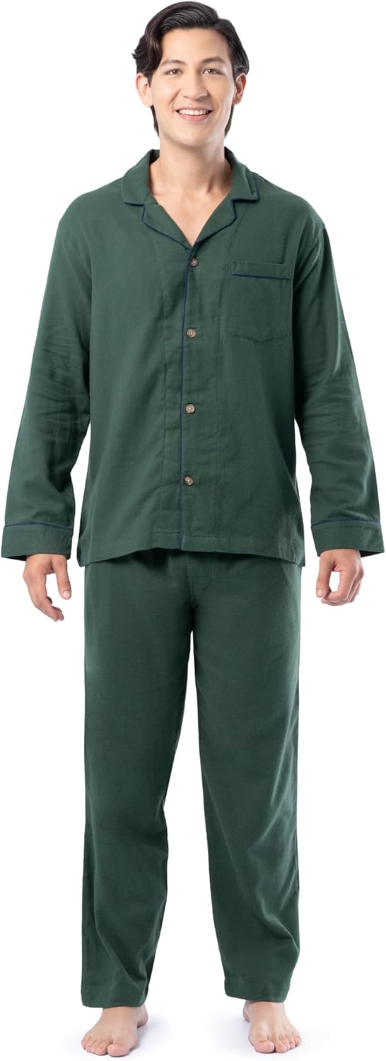Fruit of the Loom Men's Flannel Pajama Sleep Set for Comfort