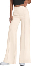 Wide Leg Palazzo Pants High Waisted Trousers - Flattering Stretch Fit