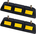 Parking Stopper for Garage Parking Aid 2 Pack - Durable Rubber Wheel