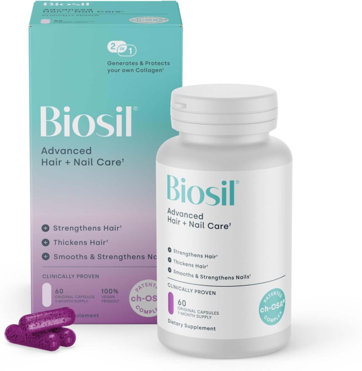 Biosil Advanced Hair + Nail Care for Stronger, Thicker Strands