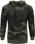 Men's Pullover Hoodie Blend Fleece Long Sleeve Color Block - Warm