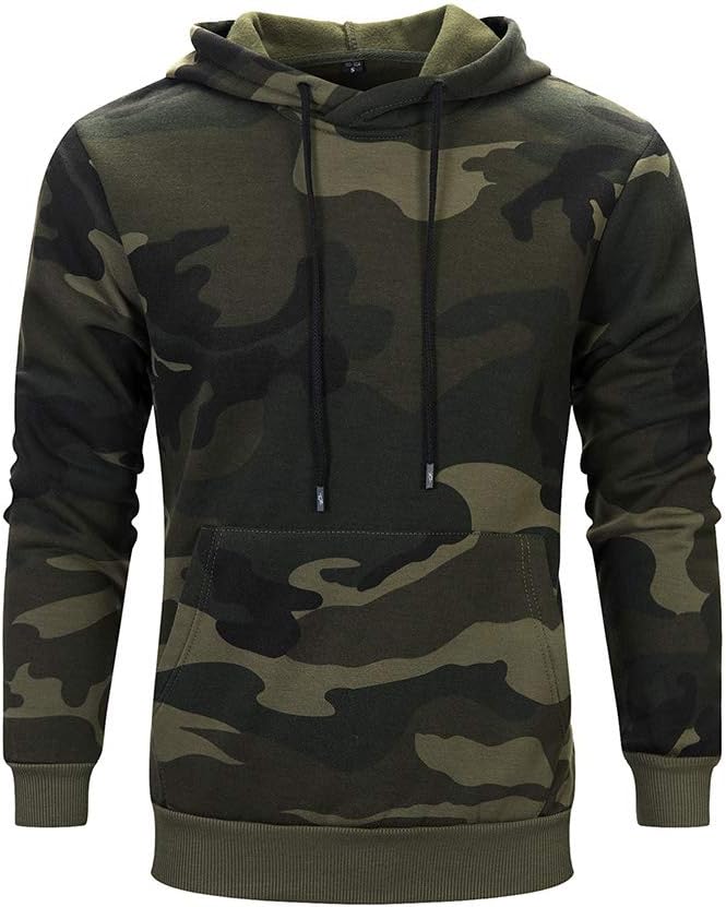 AOTORR Men's Military Hoodie, Fleece Blend, Kanga Pocket