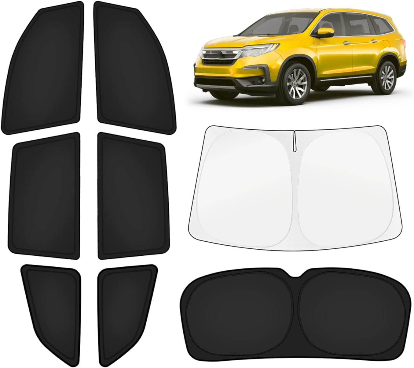 KUST Car Window Shades for Honda Pilot 2016-2022 Full Set