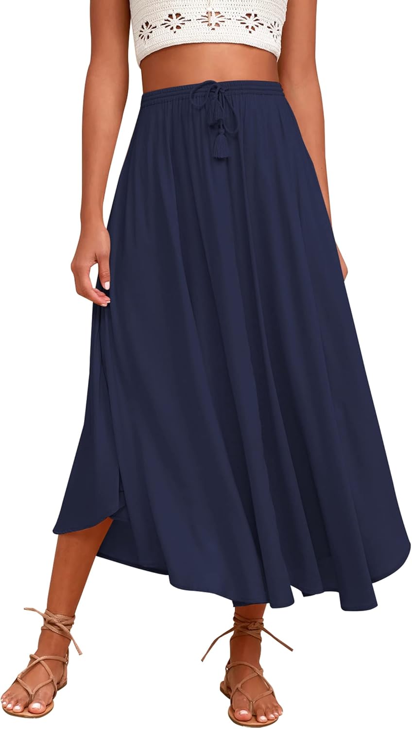 Zeagoo Womens Flowy Pleated Skirts for Casual Summer Style