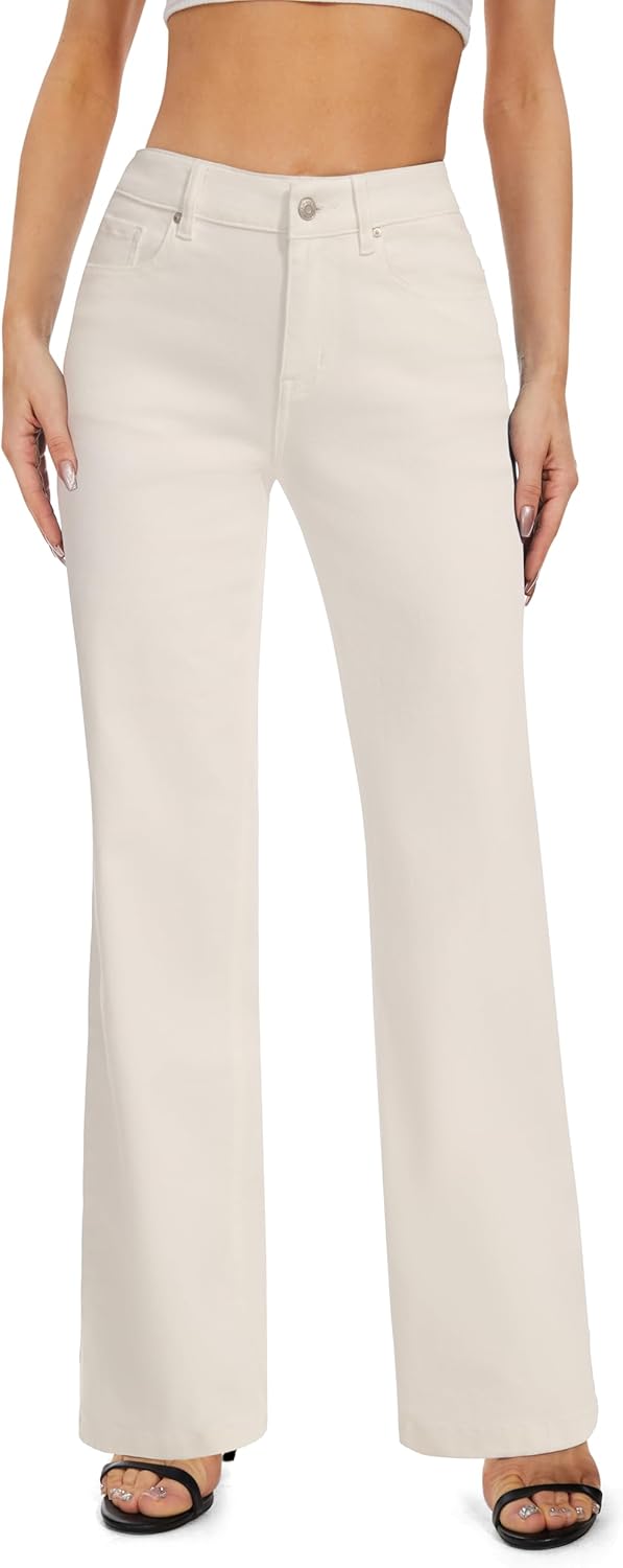 FLYING BANANA Women's High Waisted Wide Leg Baggy Stretch Jeans
