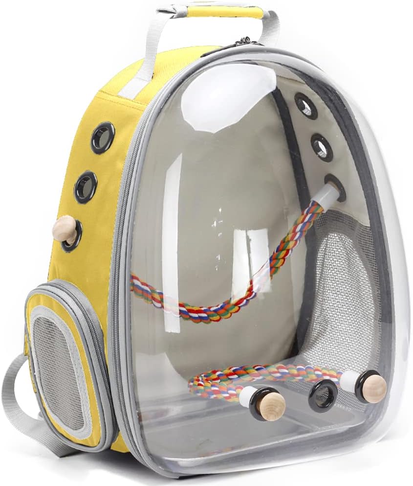Bird Travel Carrier Cage for Parakeets and Cockatiels - Clear Capsule