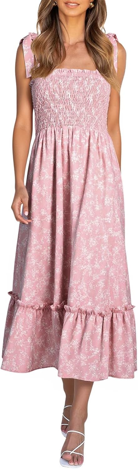 Imily Bela Womens Summer Floral Dress for Beach and Parties