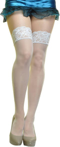 Angelina Women's Thigh-Highs with Lace Top - Sheer Stay-Up Comfort