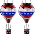 Flag Solar Hot Air Balloon Lantern 2-Pack - Patriotic Patio Accent