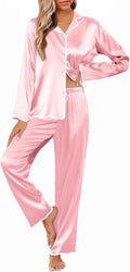 Silk Pajamas Set Long Sleeve Satin Pajama Sets - Soft Ruffle