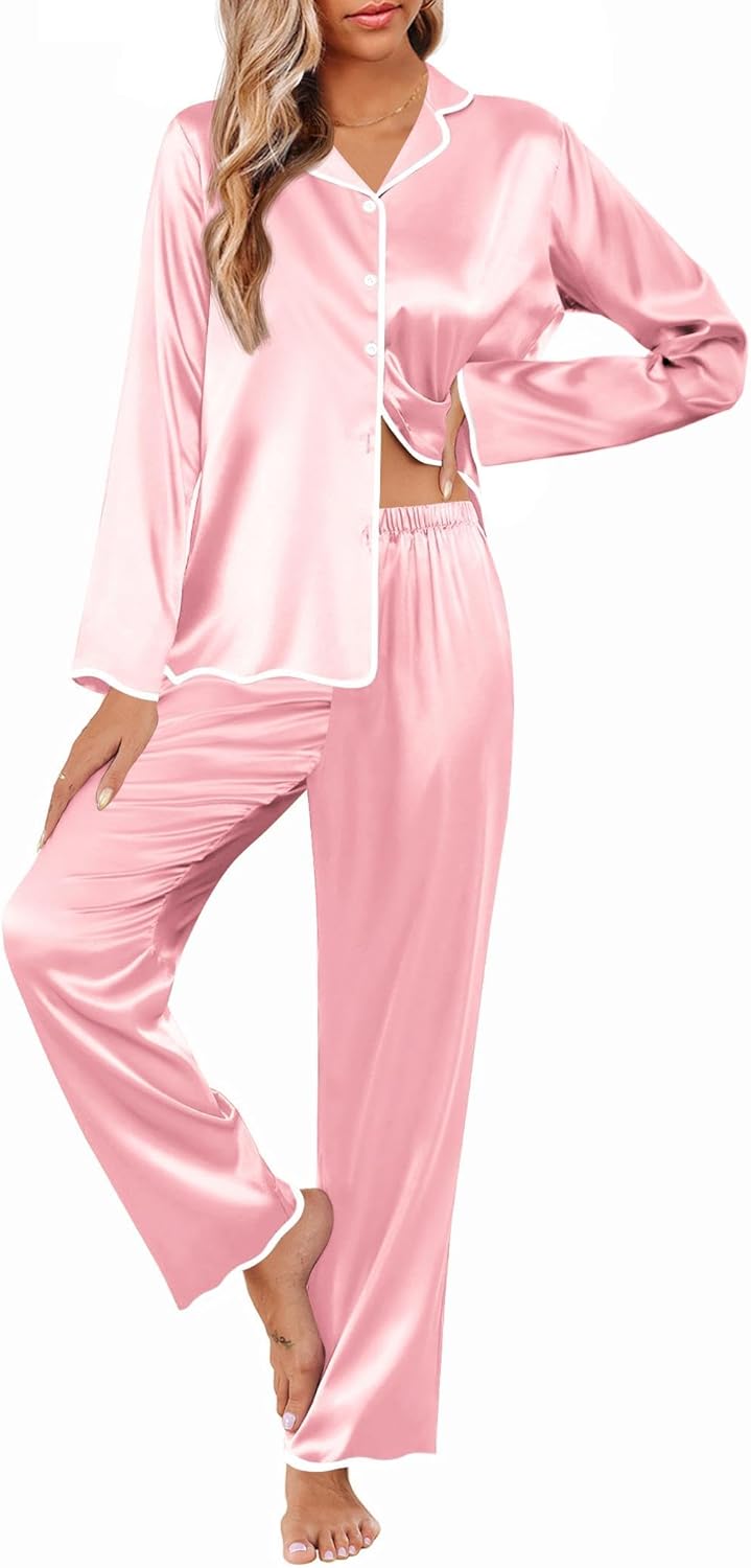 Ekouaer Silk Pajamas Set for Women - Elegant Satin PJs