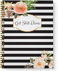 Softcover Classic Floral 8.5in x 11in Motivational Spiral Notebook