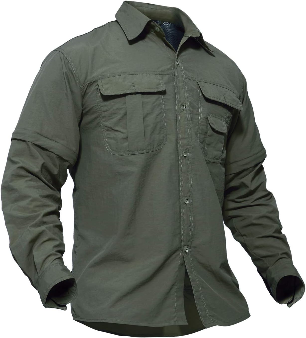 TACVASEN Men's Convertible Long Sleeve: Quick Dry for Outdoor Adventures