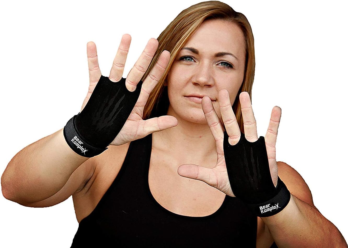 Bear KompleX 2 Hole Leather Hand Grips for Weightlifting and More
