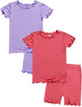 Kids Viscose 2pc Summer Pajama Set - Soft Breathable Short PJs