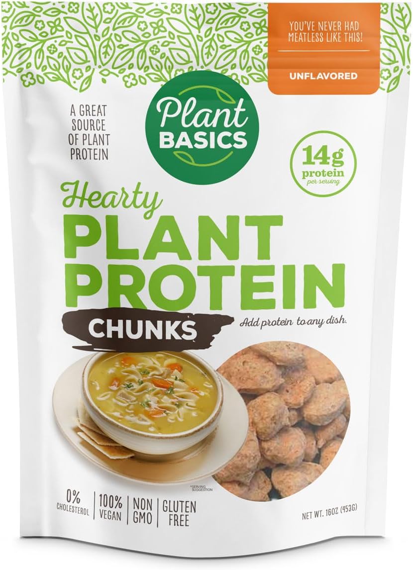 Hearty Plant Protein Chunks - Vegan Meat Substitute, 1 lb Pack