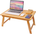 Lap Desk for Bed Adjustable Bamboo Folding Floor Table - Portable