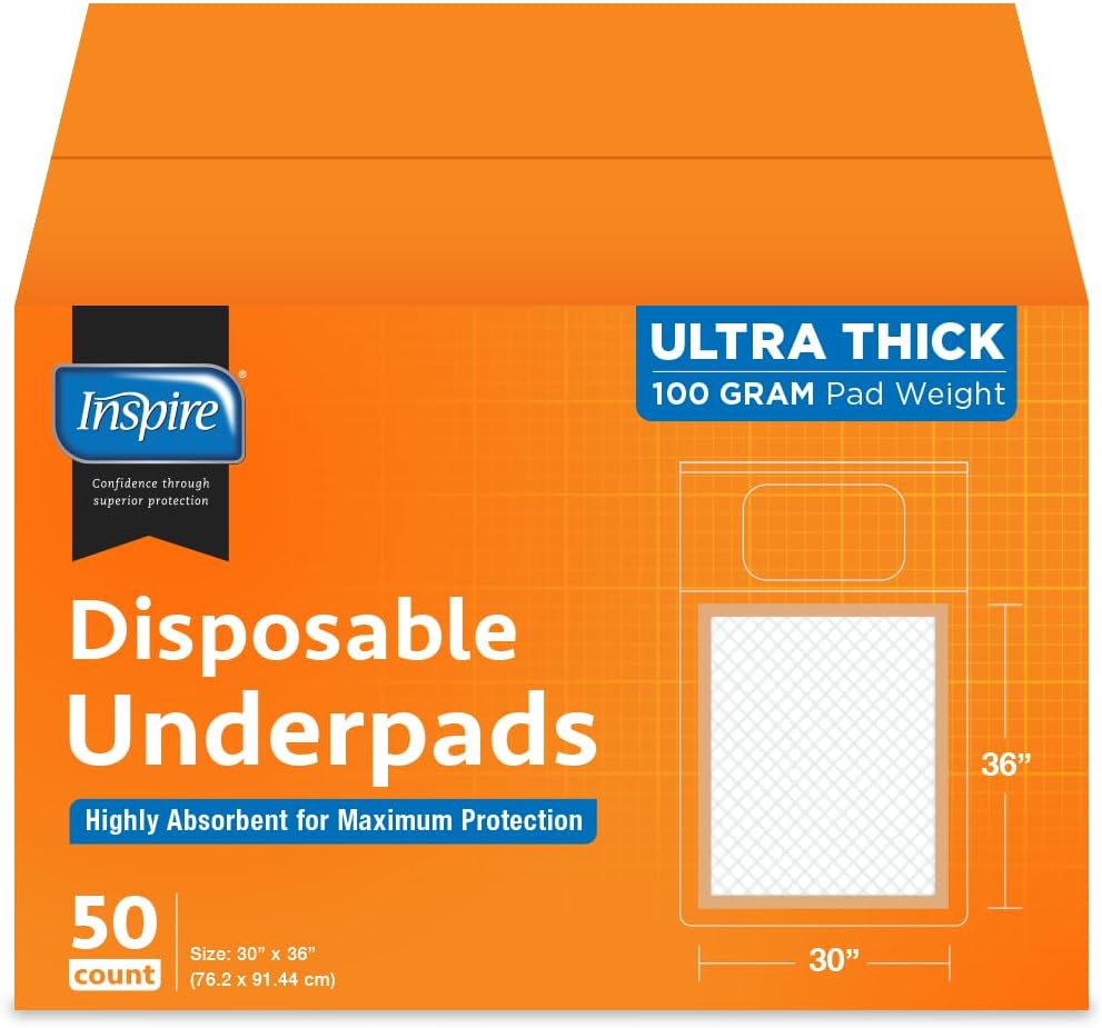 Inspire XL Super Absorbent Bed Pads for Chronic Incontinence