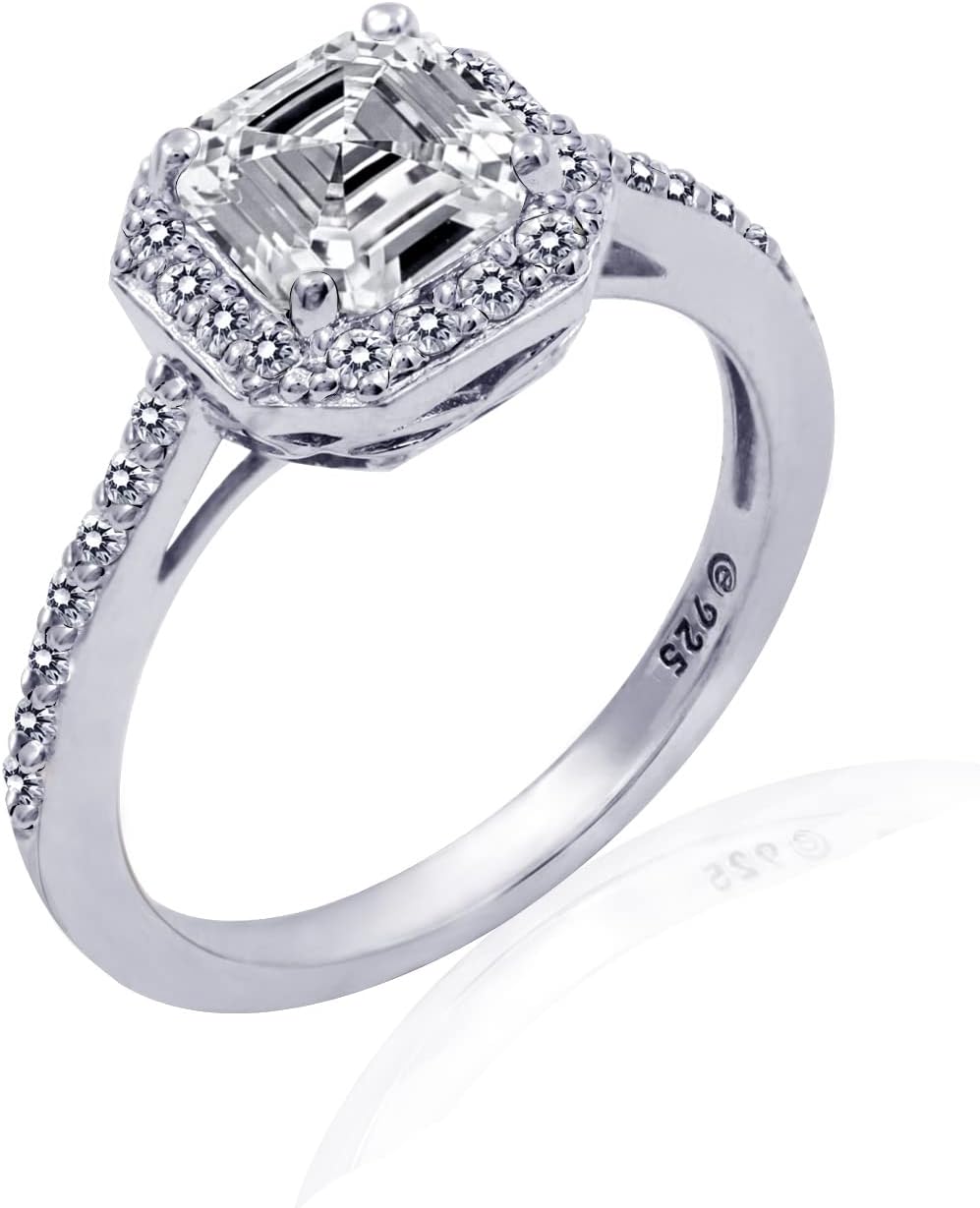Sterling Silver Infinite Elements Halo Ring with Cubic Zirconia