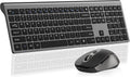 SHUNJINRUN Wireless Combo: 2400 Dpi Ergo Mouse, Full-Size Keyboard with Calculator - Black Gray